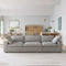 Modern Linen Sectional Sofa Commix down Filled Overstuffed Upholstered Couches for Living Room