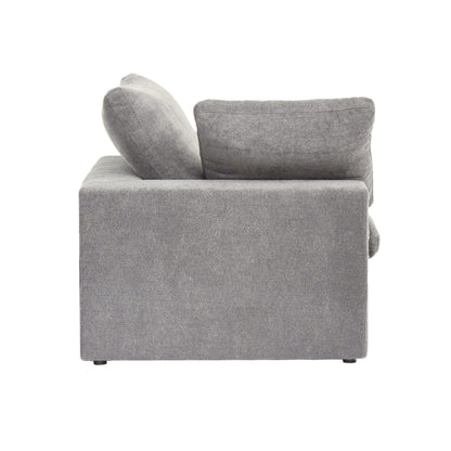 Modern Linen Sectional Sofa Commix down Filled Overstuffed Upholstered Couches for Living Room