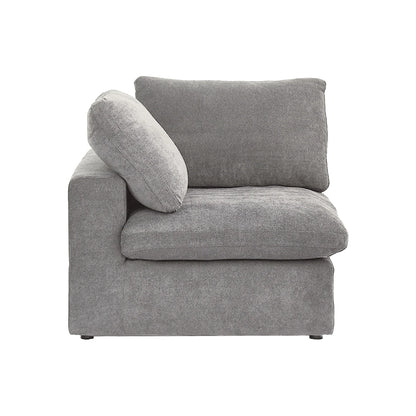 Modern Linen Sectional Sofa Commix down Filled Overstuffed Upholstered Couches for Living Room